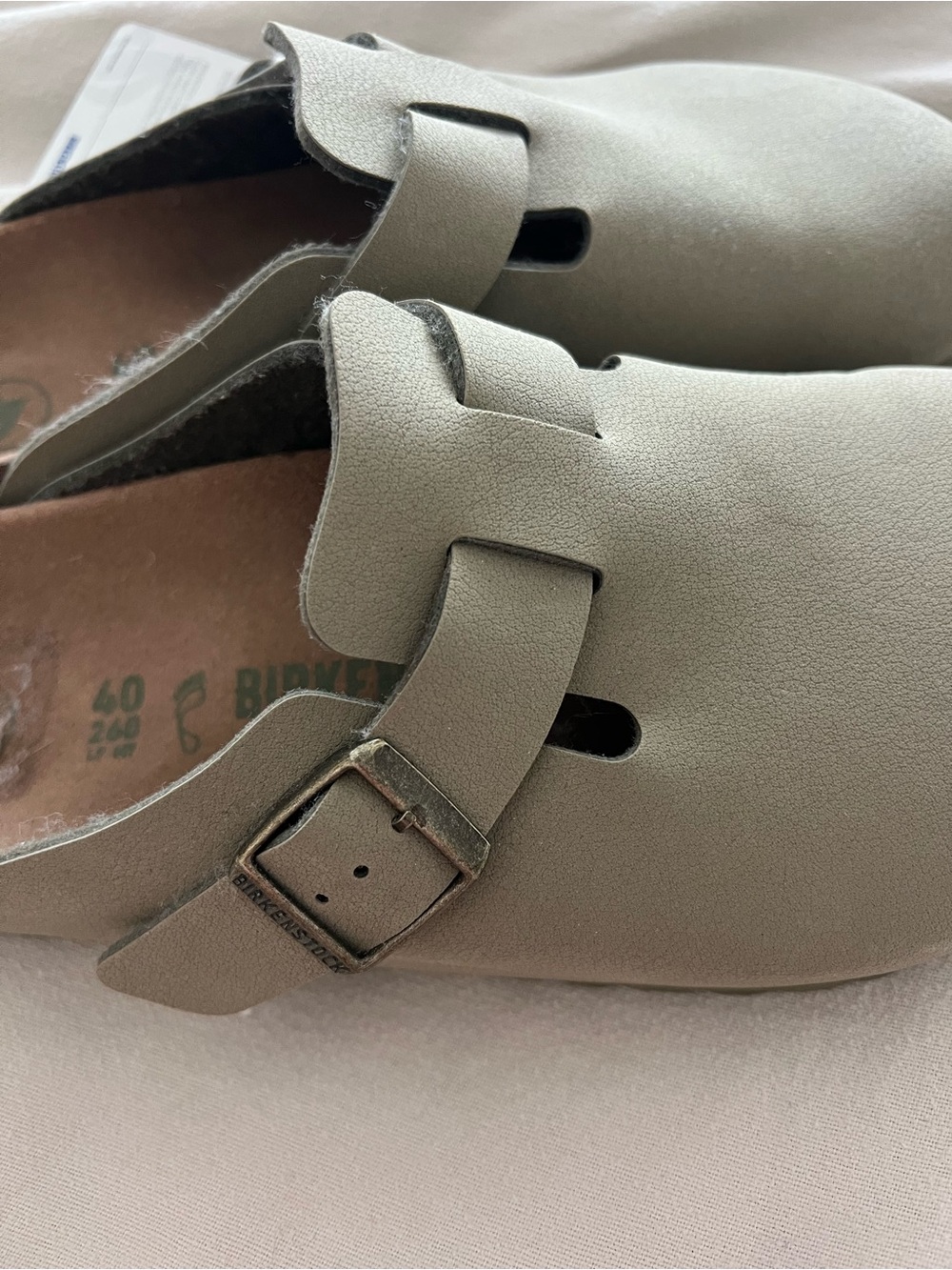 Birkenstock Vegan Boston Clog Size 40 - Khaki Green NWT - Picture 5 of 7